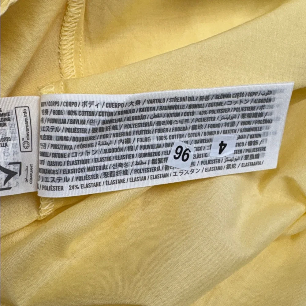 NWT Abercrombie & Fitch Sydney Smocked Drop Waist A-Line Midi Dress Yellow Small - Picture 9 of 10